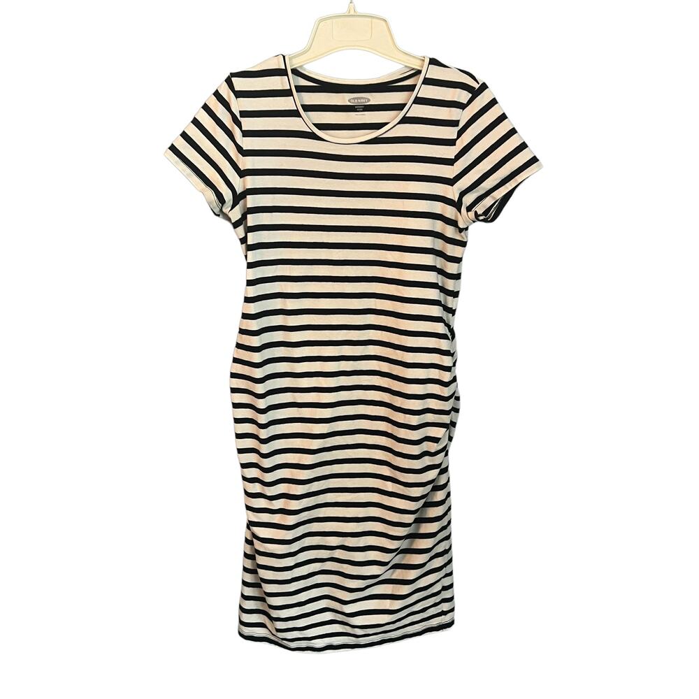 Old Navy Maternity Fitted White Black Dress Size Large